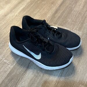 Nike Black Running Shoes with White Swoosh